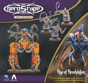 Heroscape Army Expansion: Revna's Rebuke - Iron Lich Viscerot and Necrotech Wraithriders