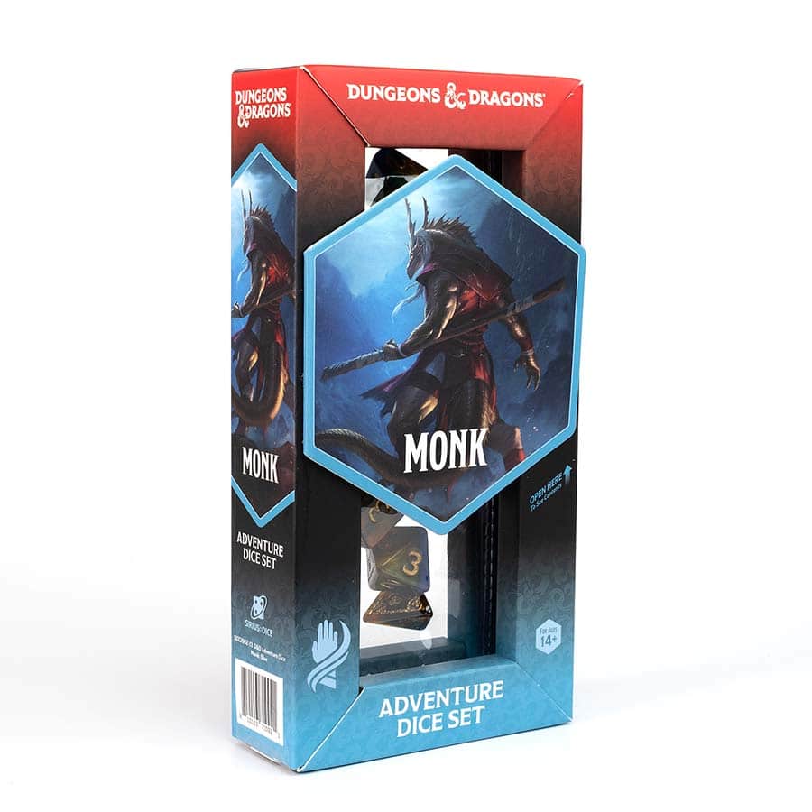 D&D Adventure Dice - Monk: Blue / Gold